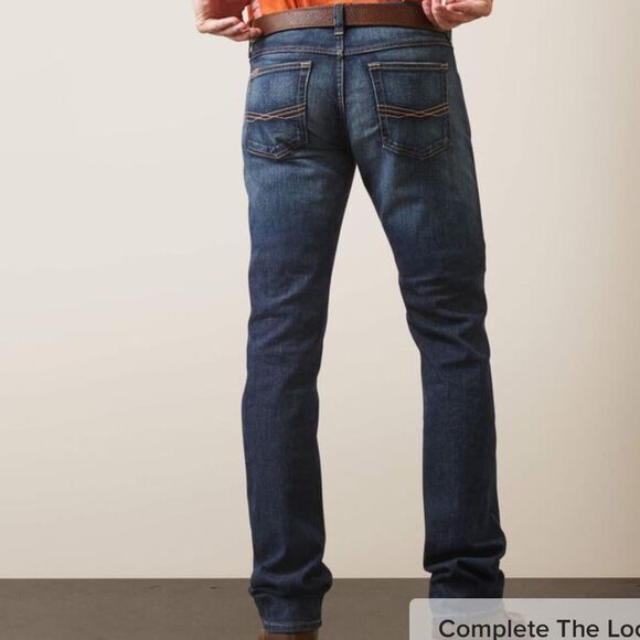 Ariat Men's Straight Leg Jeans - Dark Blue - Picture 2 of 10